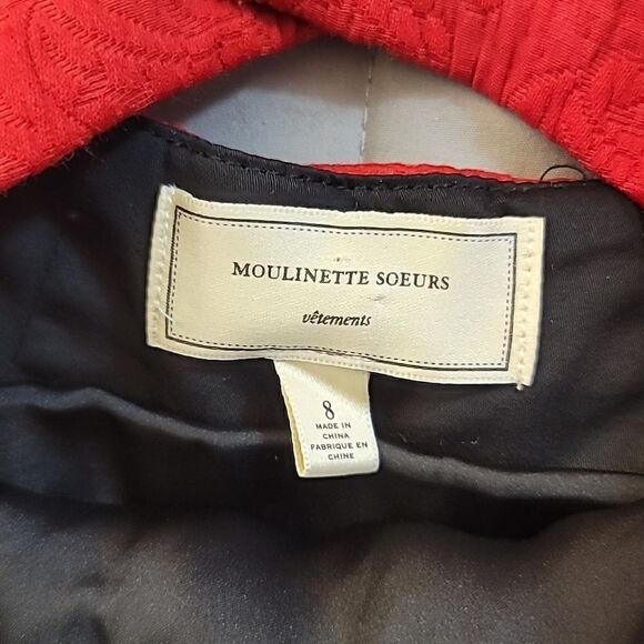 Anthropologie moulinette souers red brocade a-line scoop neck dress - Picture 8 of 13